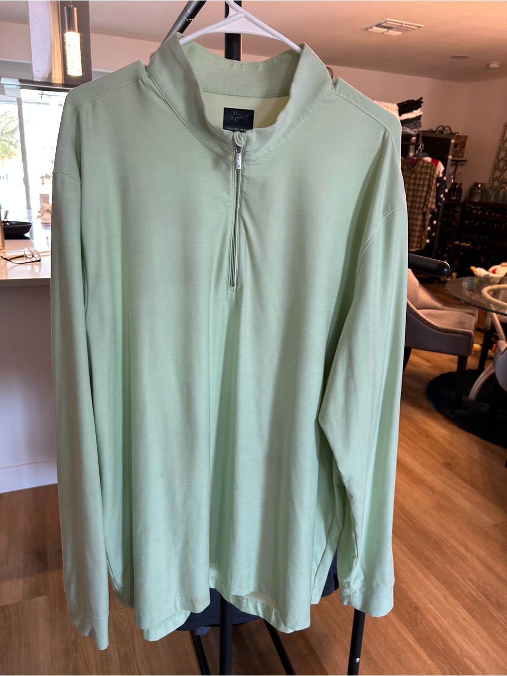 Greg Norman Collection Light Mint Quarter-Zip Pullover